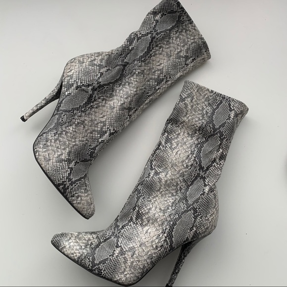 Fashion Nova Shoes - FAUX SNAKESKIN MIDI BOOTS✨